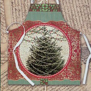 Michel Design Works Cotton Chef's Apron Christmas Trees "O Tannenbaum"